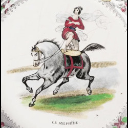 12 Assiettes chevaux Creil et Montereau XIXe siècle