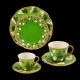 Majolica green desert plate "Georges Sand"