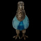 Aiguiere zoomorphe perdrix verre bleue Portieux H 21 x 18 x 9 cm NIII