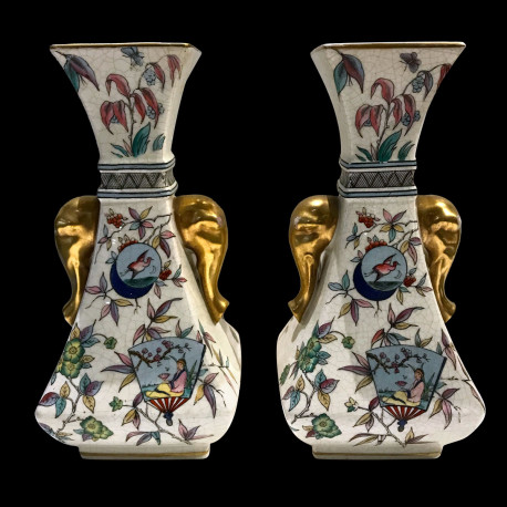 Paire vases Christopher Dresser Old Hall c.1880