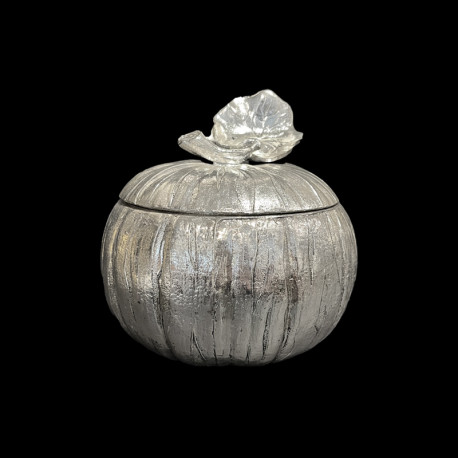 Ice bucket Pumpkin silver plated metal by Mauro Manetti Circa 1970