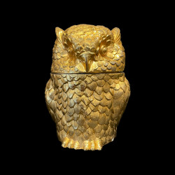 Owl ice bucket gilded metal Mauro Manetti Circa 1960