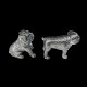 SALT & PEPPER SHAKERS PEWTER Bulldog